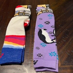 Cabot and Sons Women’s Merino Wool Ski & Ride Slopes Crew Calf Socks 2 Pairs